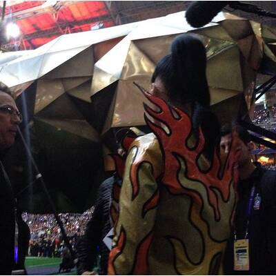 Backstage vor der Halftime Show