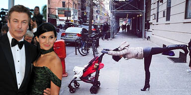Hilaria Baldwin : Yoga in den Stra&szlig;en New Yorks