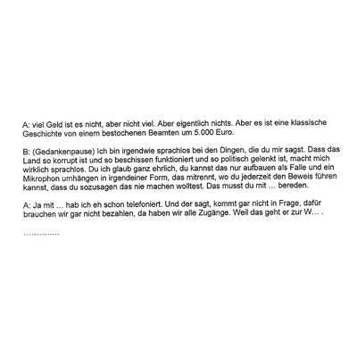 Legende: A ist Meischberger, B ist Grasser