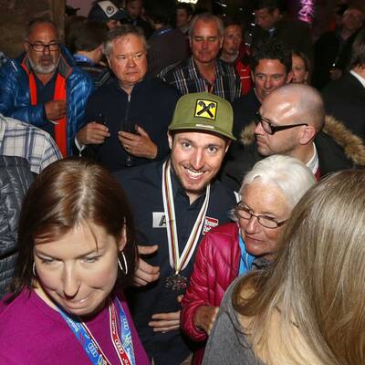 So feierte Hirscher seine Silbermedaille