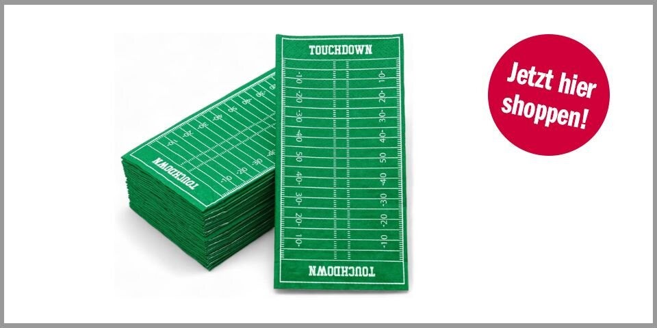 40YARDS American Football Servietten (24 Stück) – für 6,99 Euro bei Amazon*&nbsp;