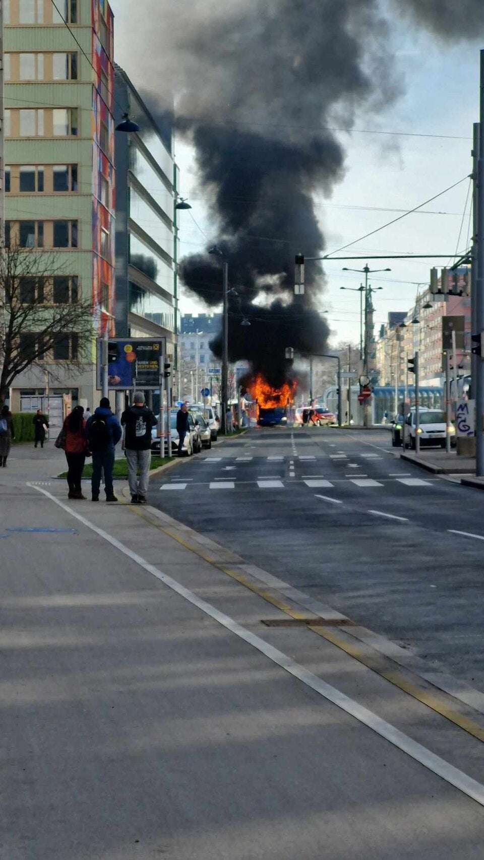 Bus brennt in Wien