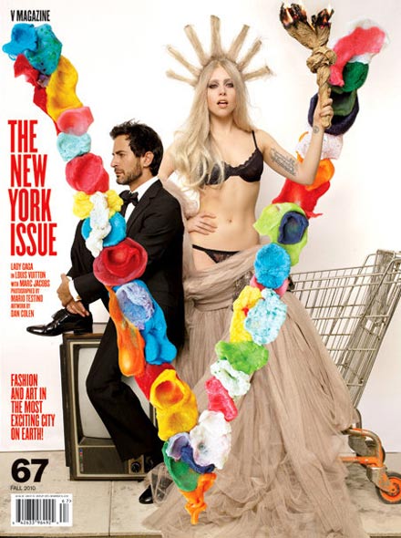 Lady Gaga als Freiheitsstatue in Dessous im V Magazine