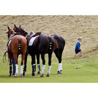 Herzogin Kate und Prinz George beim Polospiel 