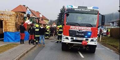 Faschingsanhänger kippte um St. ANdrä/Lavanttal