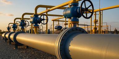 Gaspipelines liefern das Gas.