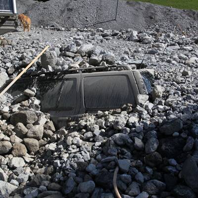 Murenabgänge und Waldbrand in Österreich