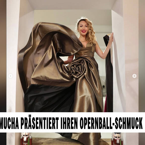 40.000 Euro: Mucha präsentiert ihren Opernball-Schmuck