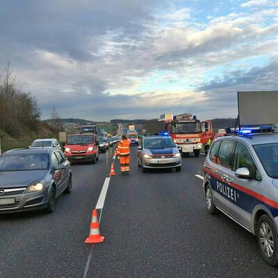 Karambolage auf A1 im Bezirk St. Pölten