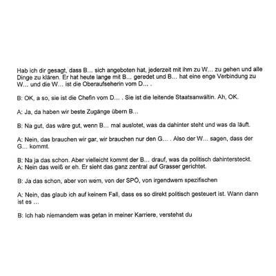 Legende: A ist Meischberger, B ist Grasser