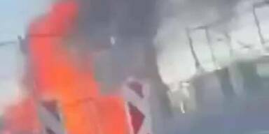 Feuer Stadionbr&uuml;cke