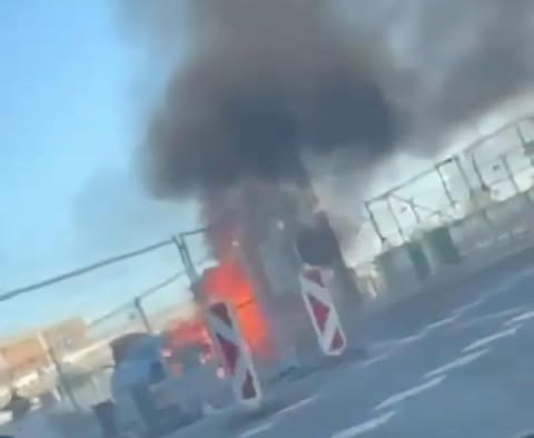 Feuer Stadionbrücke