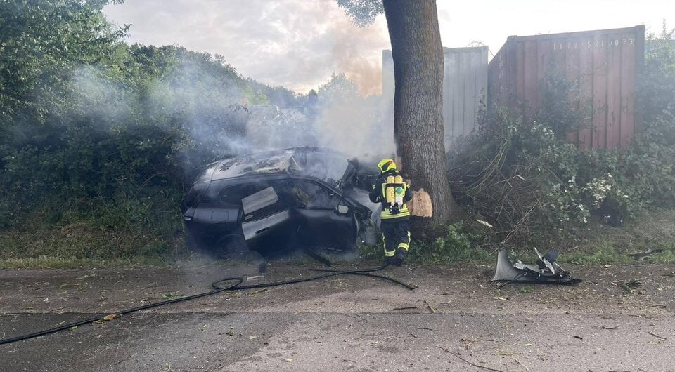 E-Auto brannte Wienerwald