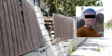 Rivalen mit Auto gegen Zaun gerammt