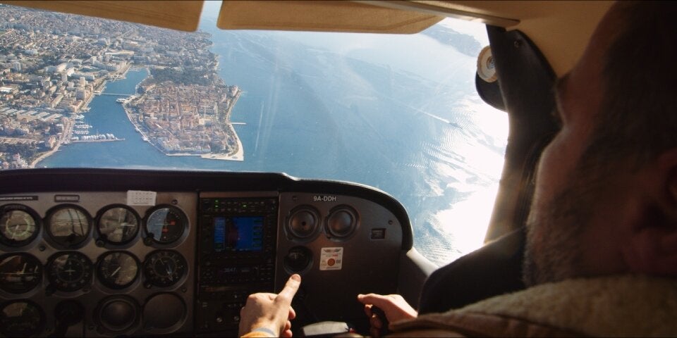 Ausblick aus einem Hubschrauber