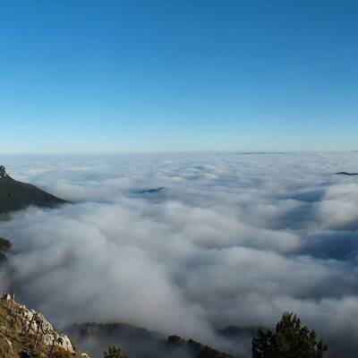 Nebelmeer über dem südlichen Wiener Becken