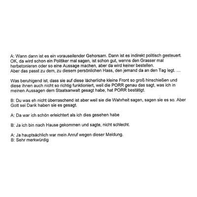 Legende: A ist Meischberger, B ist Grasser