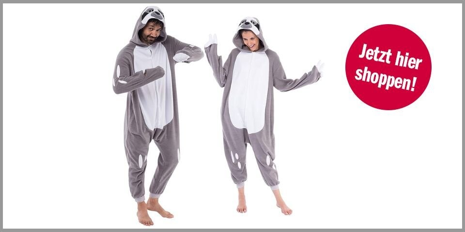 Faultier Kostüm Onesie – für 29,23 Euro bei Amazon*&nbsp;