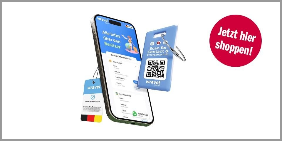 Digitaler Kofferanhänger mit NFC & QR-Code – für 13,90 Euro bei Amazon* 