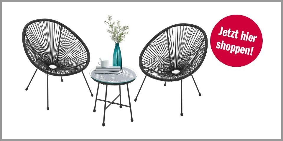 Shopping Channel Balkonfrühling Juskys Balkonmöbel Set Ostana 3-teilig