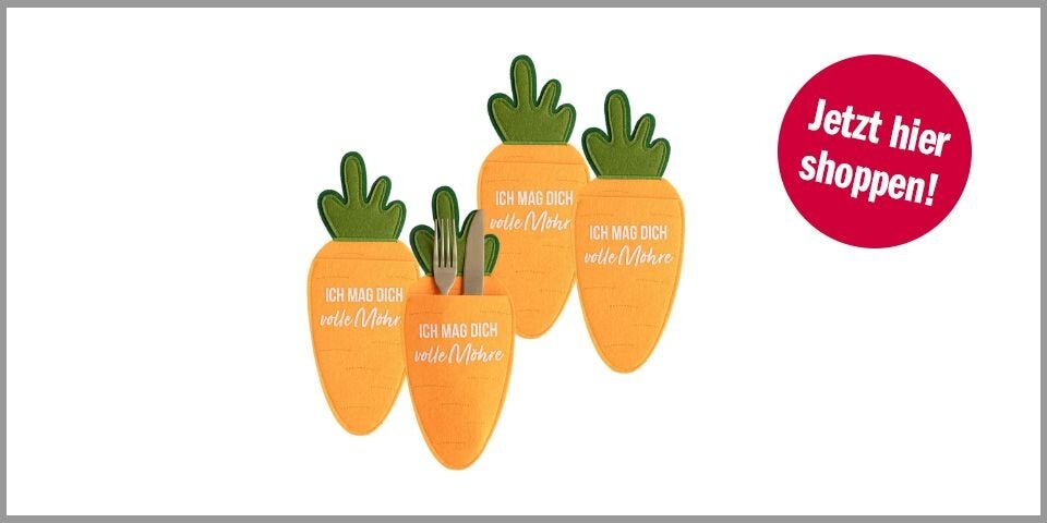 Shopping CH Osterdeko Papierdrachen Bestecktaschen Karottenform (4er-Set)
