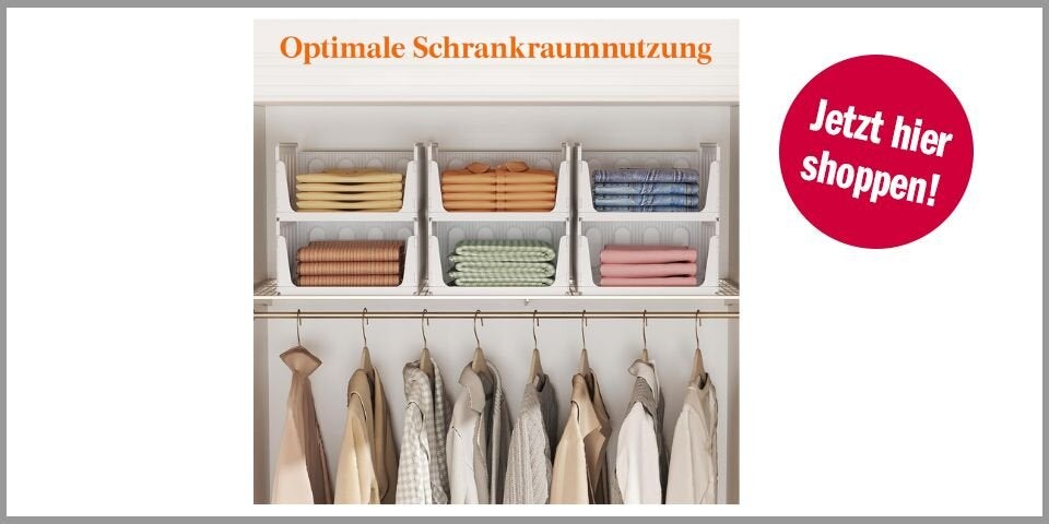Lifewit Stapelbarer Kleiderschrank-Organizer (6er Pack) – für 35,28 Euro bei Amazon* 