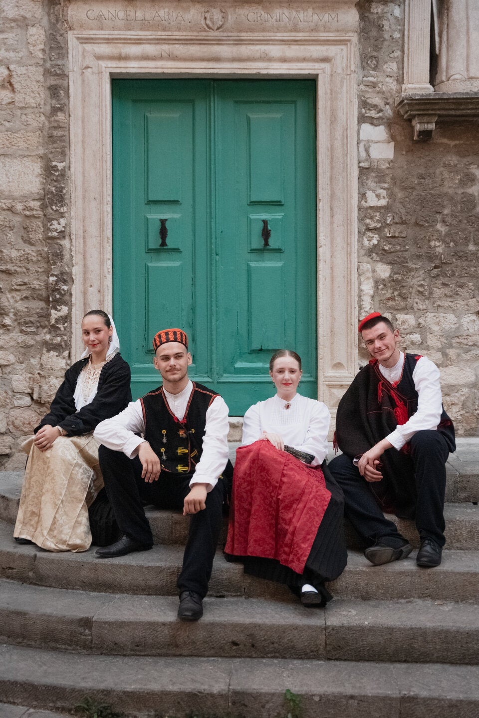 Traditionelle Tracht in der Stadt Šibenik. 