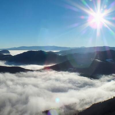 Nebelmeer über dem südlichen Wiener Becken