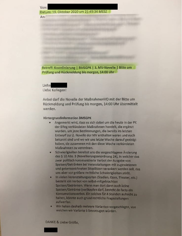 Riesen-Wirbel um Geheim-Mail mit Corona-Verordnung