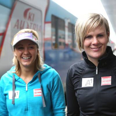 ÖSV-Stars präsentieren sich am Westbahnhof