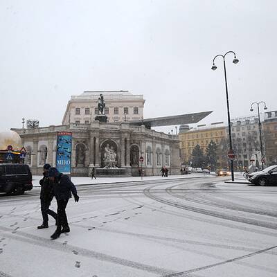 Schneewalze trifft Wien