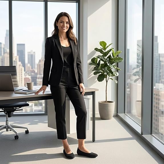 Puxowe Damen Strick-Ballerinas mit Rundkappe Flache Slip-On Schuhe Superweich für Komfort Bequem für Spaziergänge Niedriger Keilabsatz Lässiger Stil