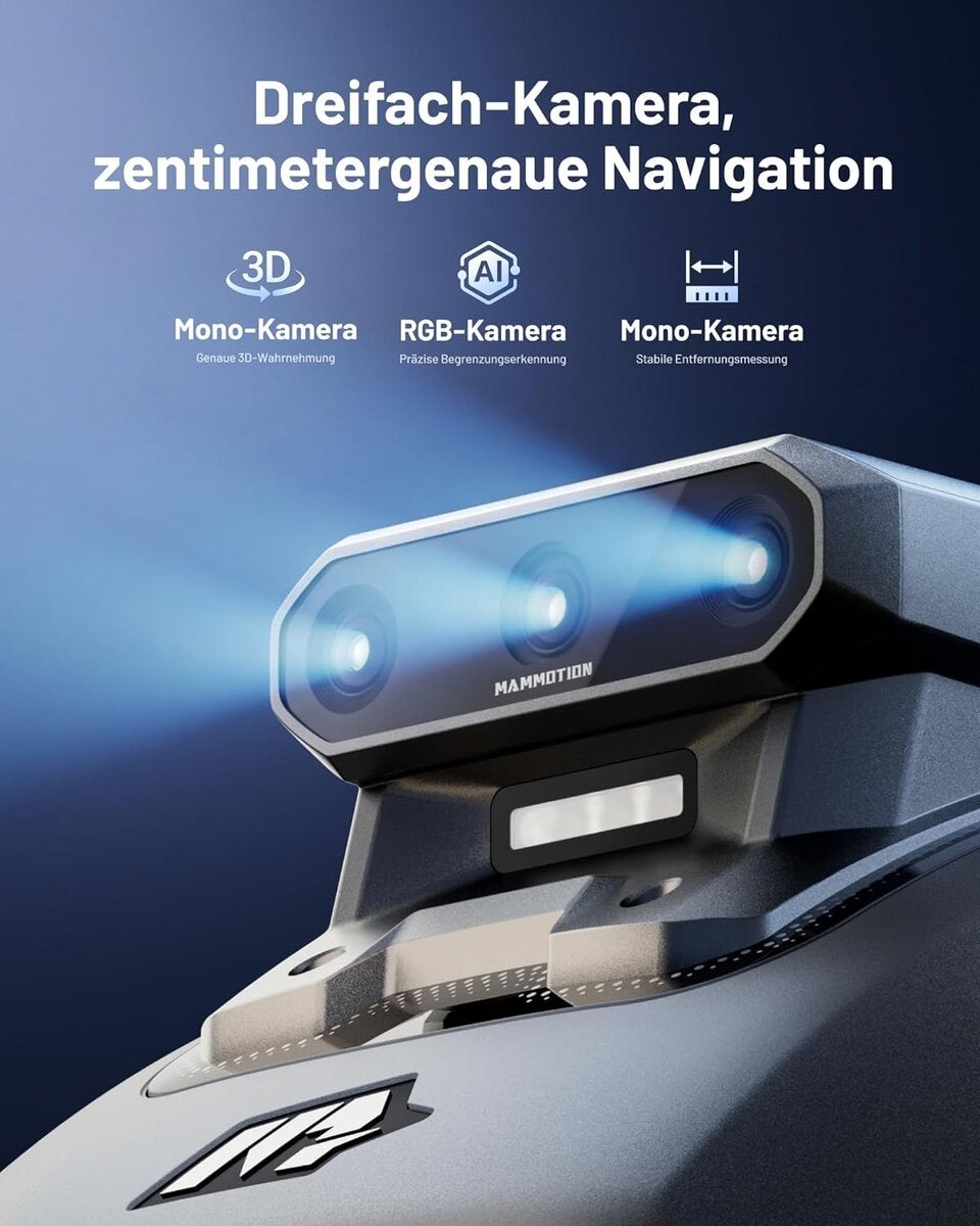 MAMMOTION YUKA mini 2 500 Mähroboter ohne Begrenzungskabel mit Garage, Empf. 500 m², Kein RTK, Kein Signalabbruch, KI TrueVision-Navigation, Auto-Mehrzonen-Kartierung, DropMow, 45% Steigung,4.5Ah-Akku 