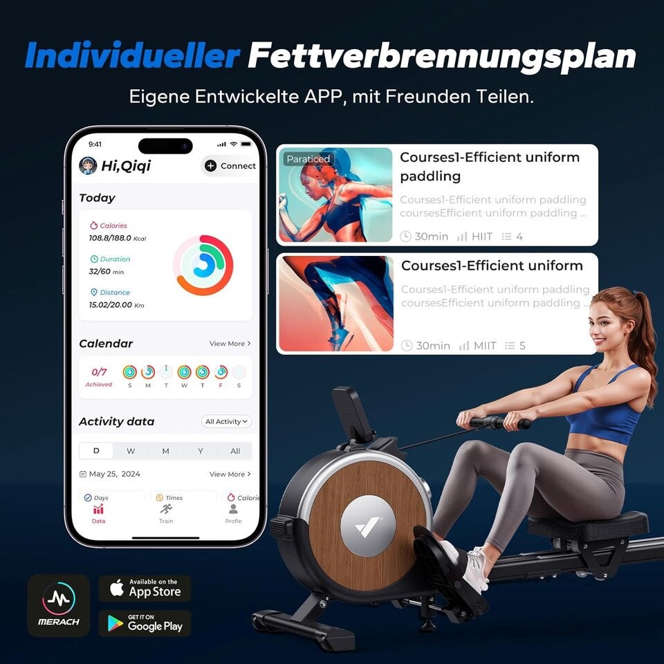 MERACH Rudergerät für Zuhause, 16 Widerstandsstufen