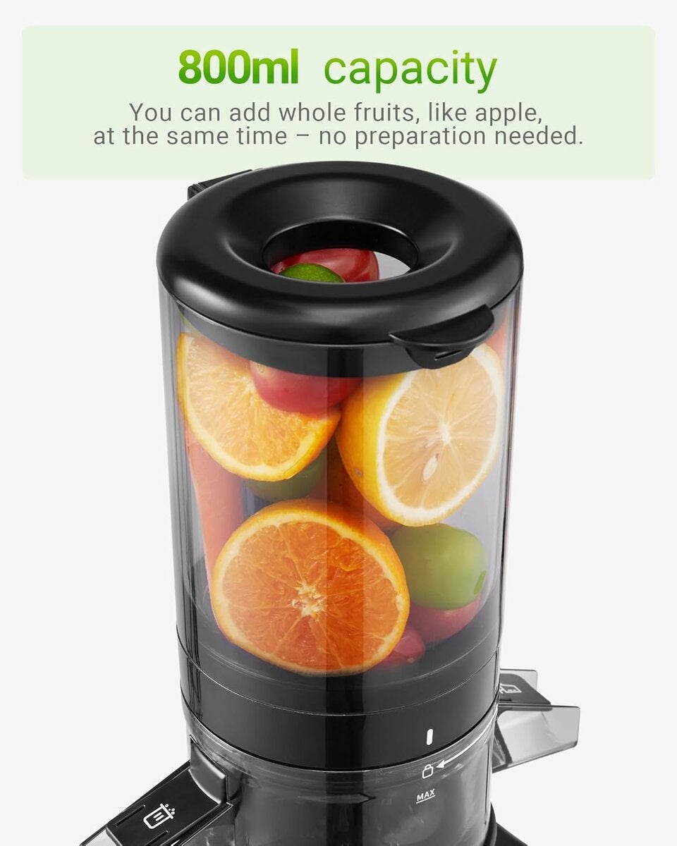 TUUMIIST Entsafter‚ Slow Juicer mit 120mm Extra Großem Einfüllschacht 