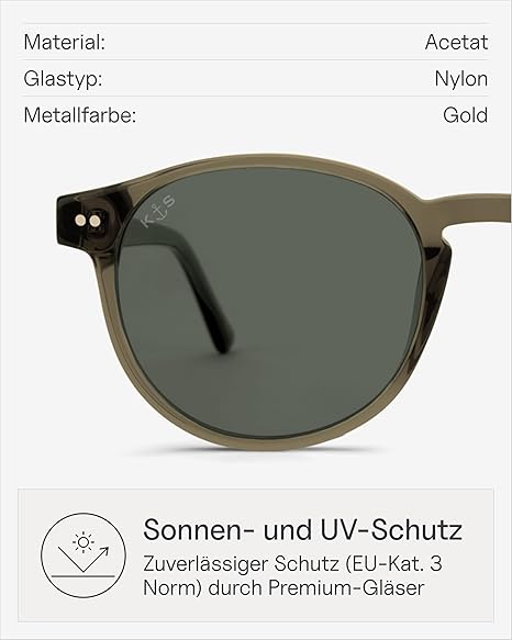 Kapten & Son Sonnenbrille Marais | Stylische, runde Sonnenbrille Damen & Herren mit Sonnen- und UV-Schutz | Unisex Sunglasses 