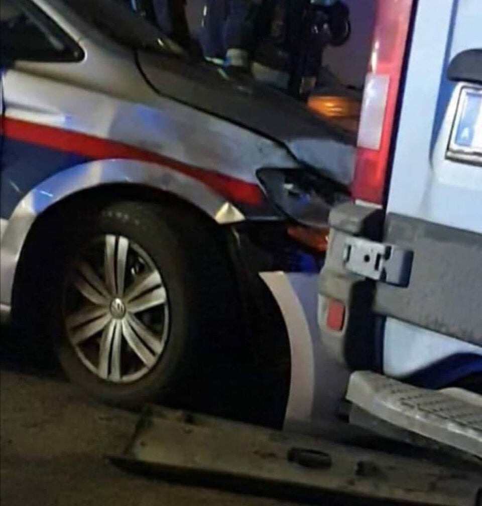 Polizeiautos Crash Darwingasse