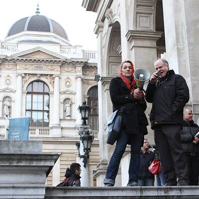 Demo auf der Wiener Ringstraße