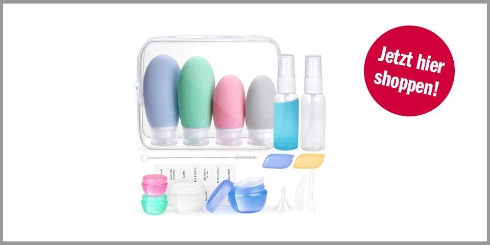 Opret 18 Stück Silikon-Reiseflaschen Set 30/60/100 ml – für 11,09 Euro bei Amazon* 