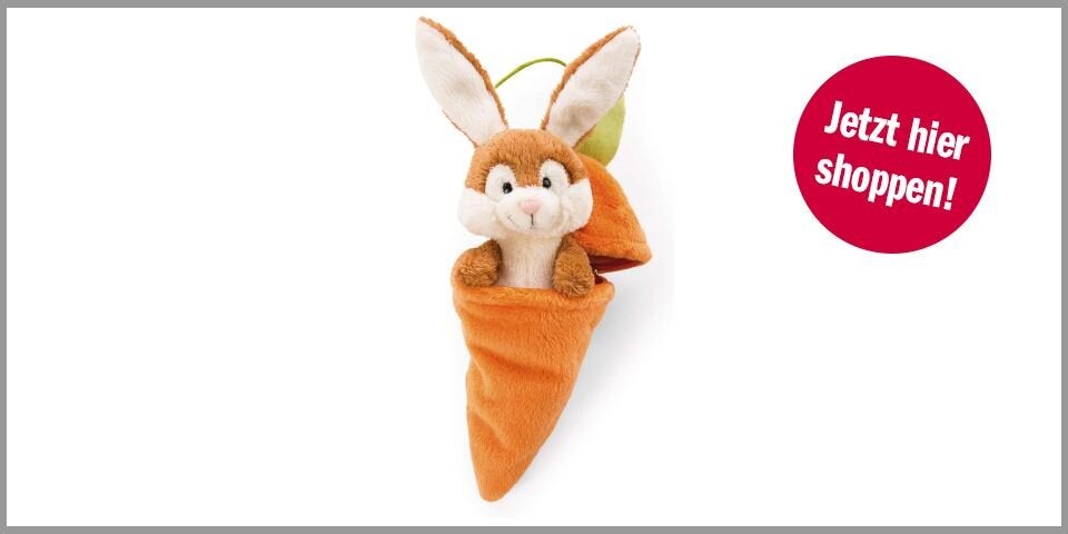 NICI Plüschhase mit Karotte (15 cm) – für 9,56 Euro bei Amazon* 