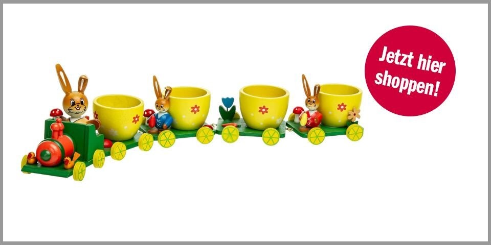 Shopping CH Osterdeko SIKORA Eierbecher Zug aus Holz