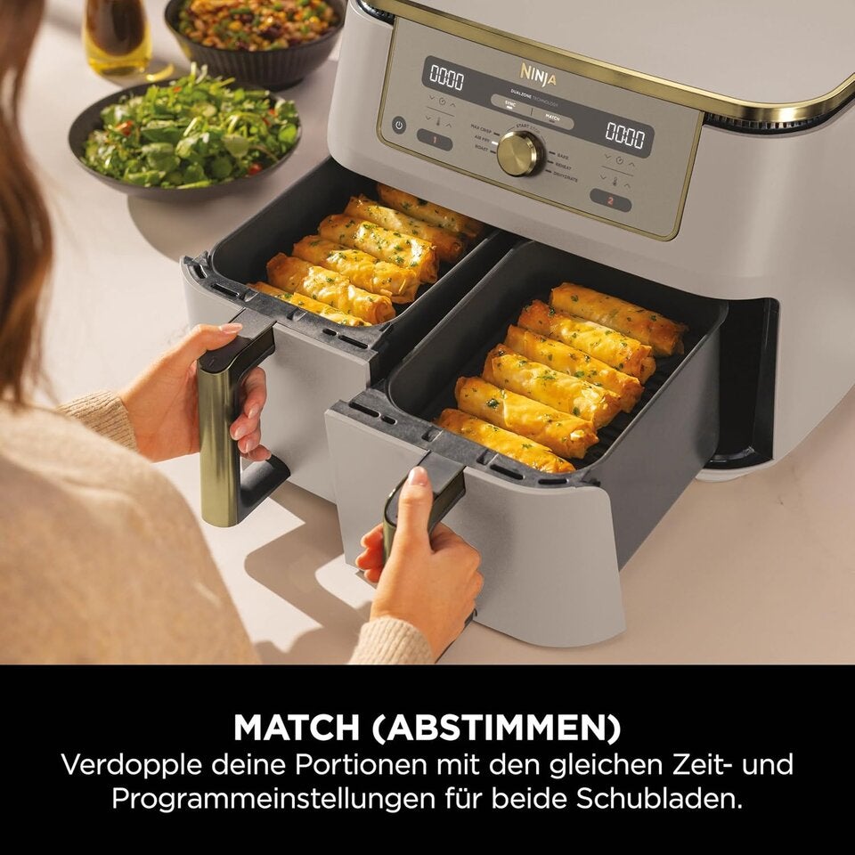Ninja Dual Zone Digital Air Fryer, 2 Schubladen, 6-in-1, Heißluftfritteuse
