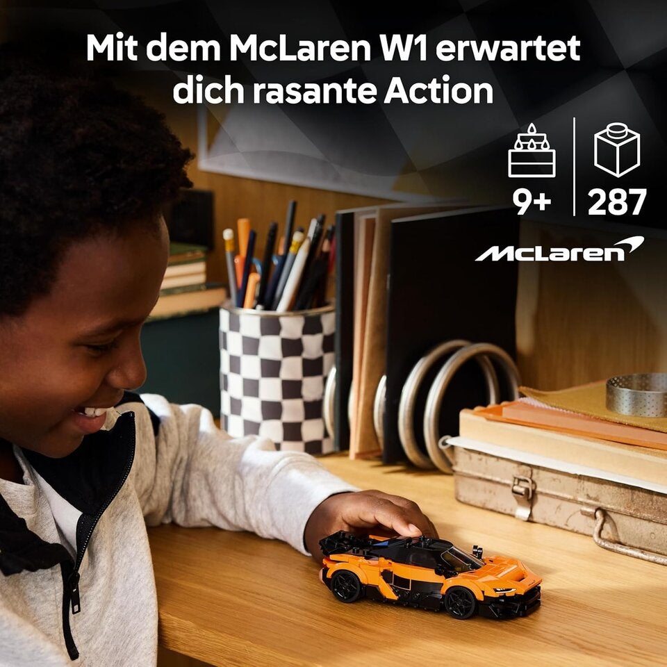LEGO Speed Champions McLaren W1 - Modellauto mit sammelbarer Fahrer Minifigur