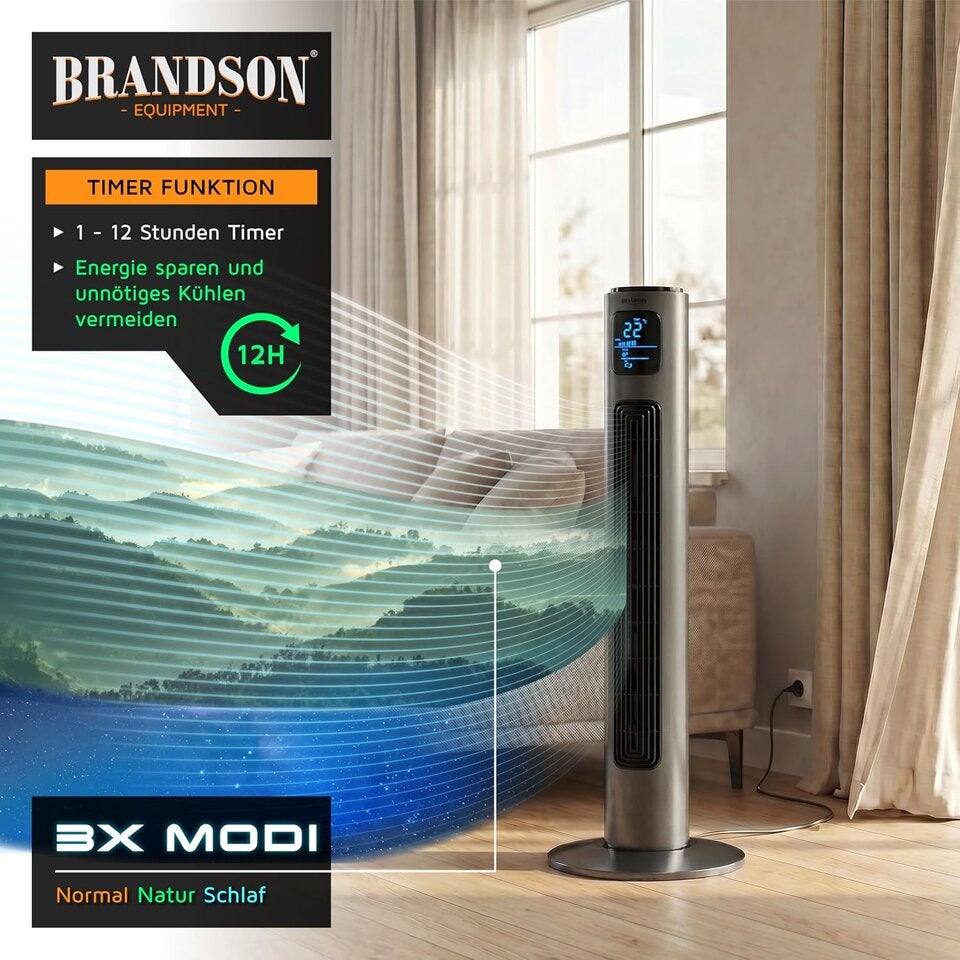 Brandson - Turmventilator mit Fernbedienung 96 cm - Preisträger 2026!