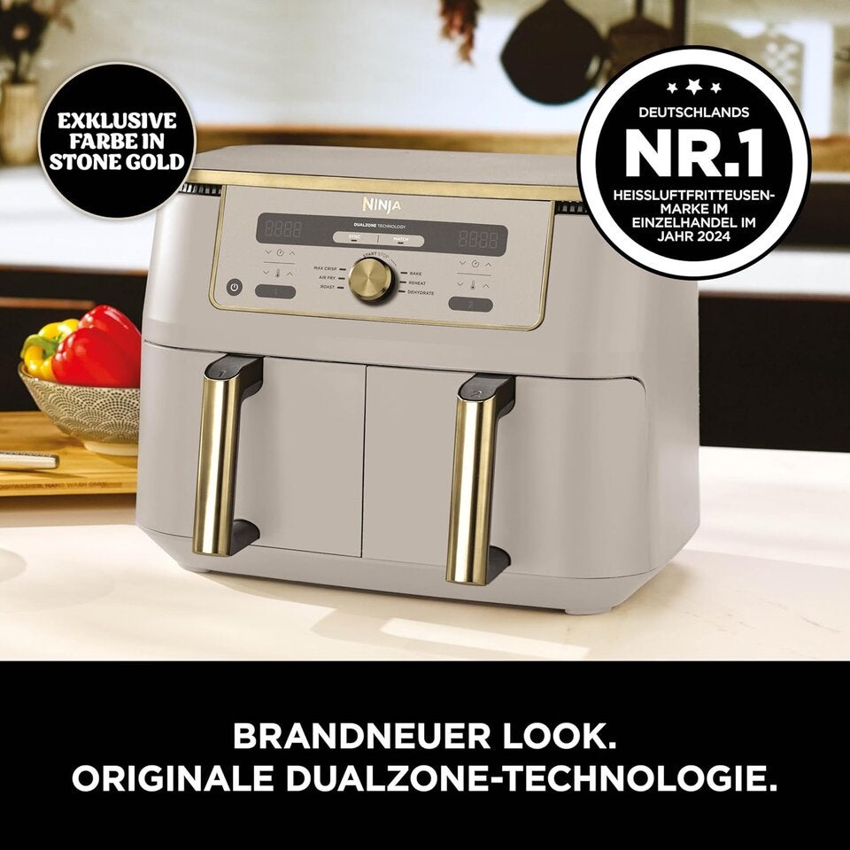 Ninja Dual Zone Digital Air Fryer, 2 Schubladen, 6-in-1, Heißluftfritteuse