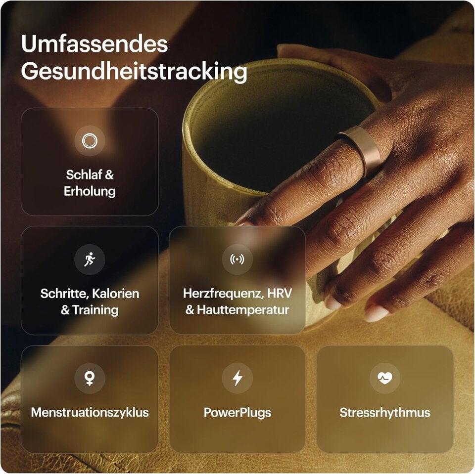 ULTRAHUMAN Ring AIR – Smart Ring Gesundheitstracker, Schlaf- & Fitness Tracker Ohne Abo, Herzfrequenz, HRV, SpO2, Titan, Bis 6 Tage Akku, Wasserdicht 100m, Damen & Herren