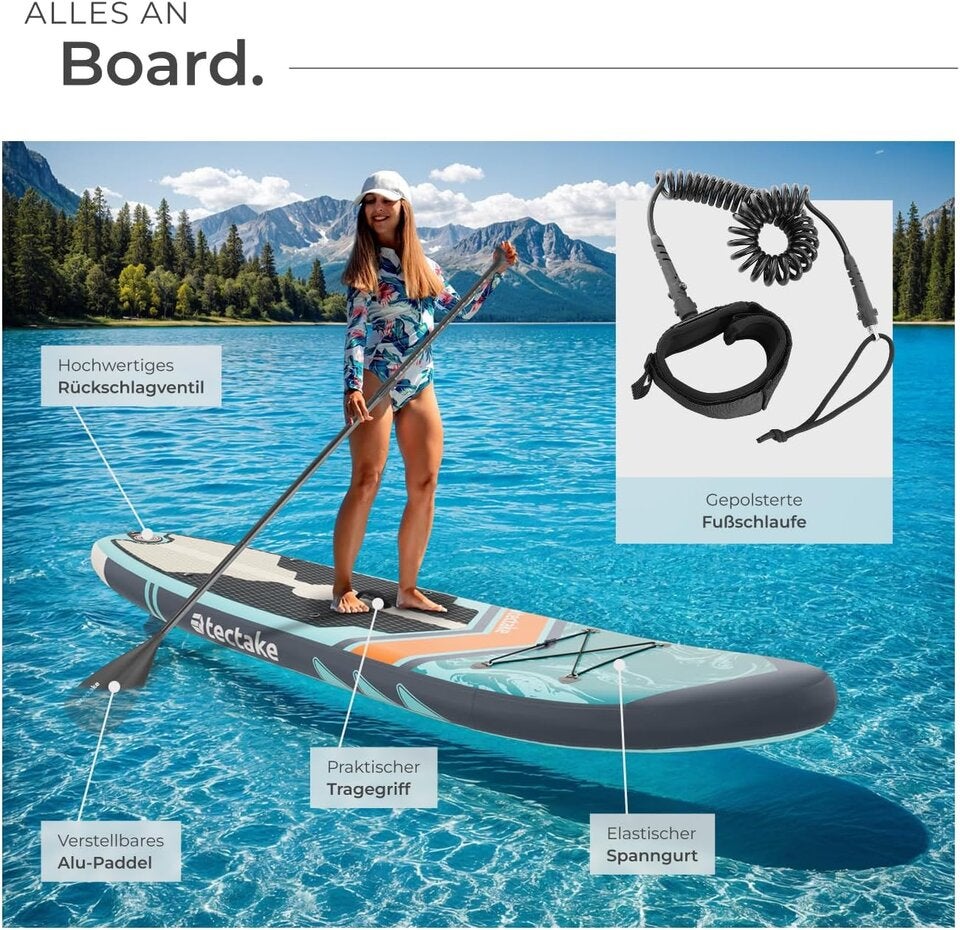 tectake® Stand Up Paddle Board - jetzt im Set auf Amazon!