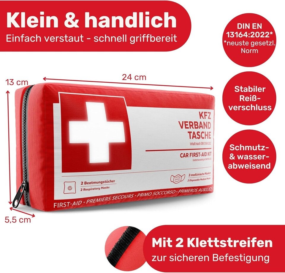 KFZ Verbandstasche nach aktueller Norm 2026 inkl. Beatmungstüchern
