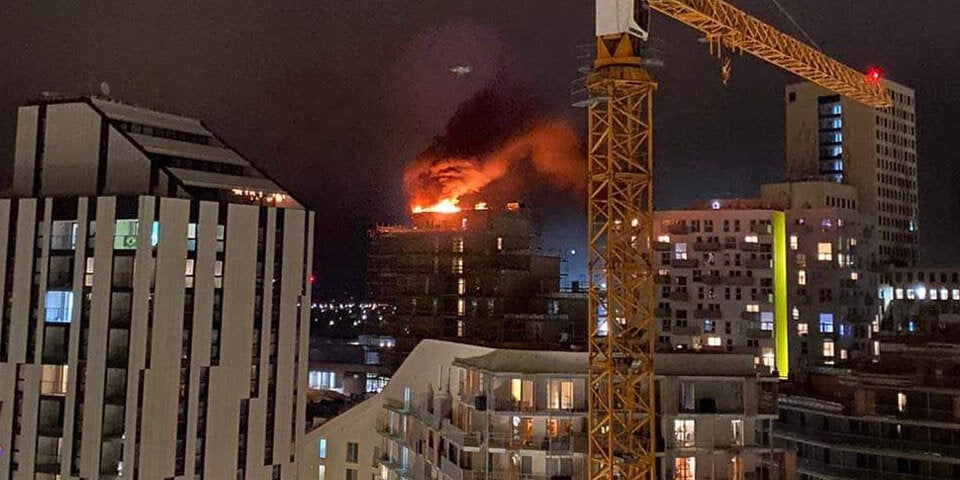 Hochhaus Brand Seestadt