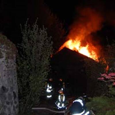 Großbrand auf Burg Klamm